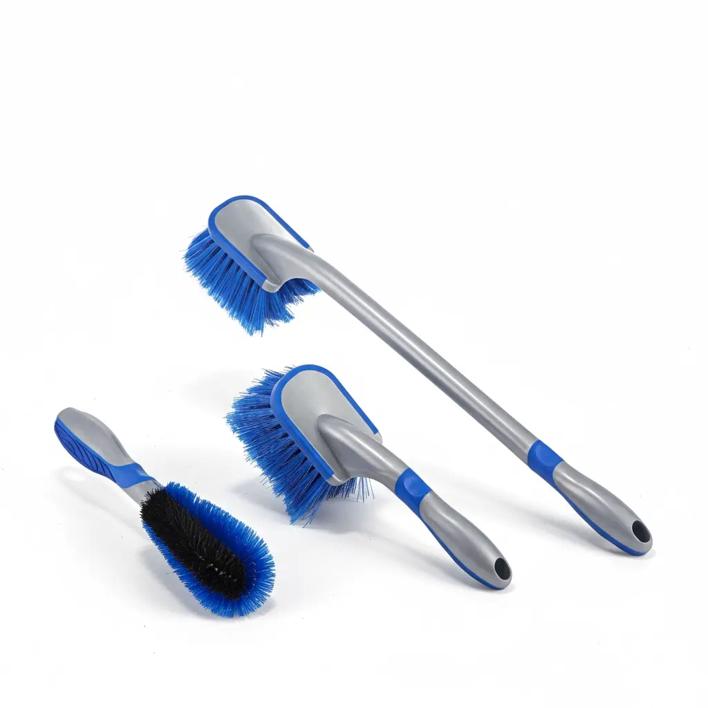 BROTHERS 3 Pcs Brushes Set For All Car Parts طقم فرش برازرز 3 قطع لون ازرق لتنظيف جميع اجزاء السيارة BR/TYRE BRUSH 3PCS SET