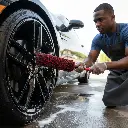 BROTHERS Wool Wheel Brush فرشة برازرز فيبر بيد حمراء لتنظيف الجنوط BR/FIBER HUB BRUSH