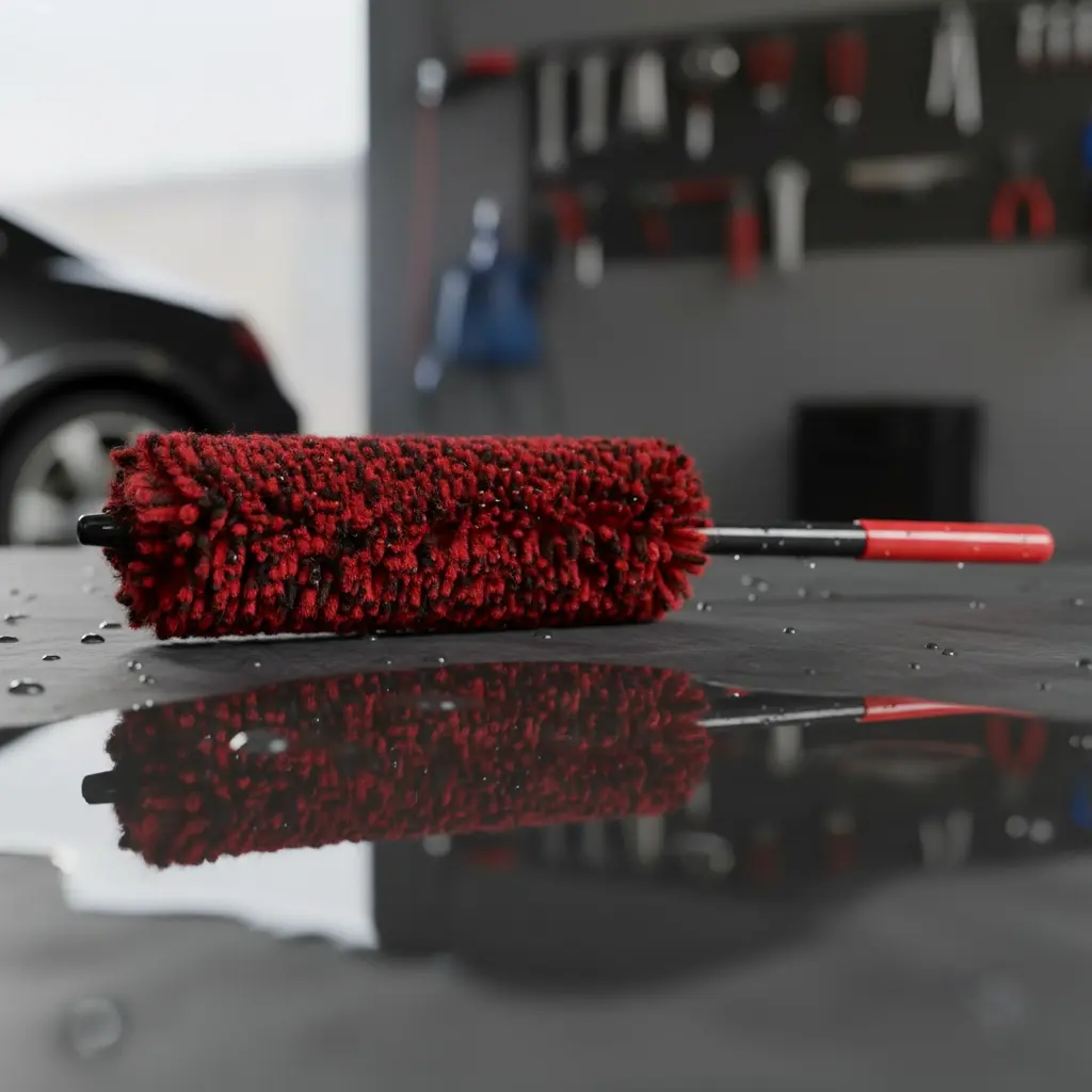 BROTHERS Wool Wheel Brush فرشة برازرز فيبر بيد حمراء لتنظيف الجنوط BR/FIBER HUB BRUSH