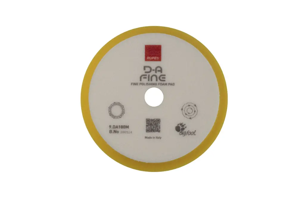 RUPES D-A Fine Medium Cut Yellow Foam Polishing Pad 150mm 5 Inch / سفنجة تلميع خشونة متوسطة دول اكشن ماركة روبيس موديل D-A Fine - مقاس 5 بوصة (لون أصفر)