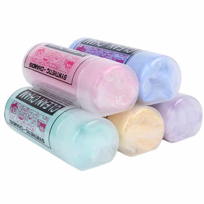 فوطة جلد غزال تغليف داخل علبة بلاستيك مقاس صغير BR/CLEAN CHAM SMALL