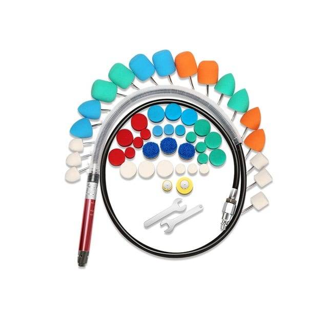 طقم تلميع بافر اجزاء صغيرة 30 قطعة كامل بالاكسسوارات للمحترفين (بالهواء) BR/DETAIL POLISHER PENUMATIC