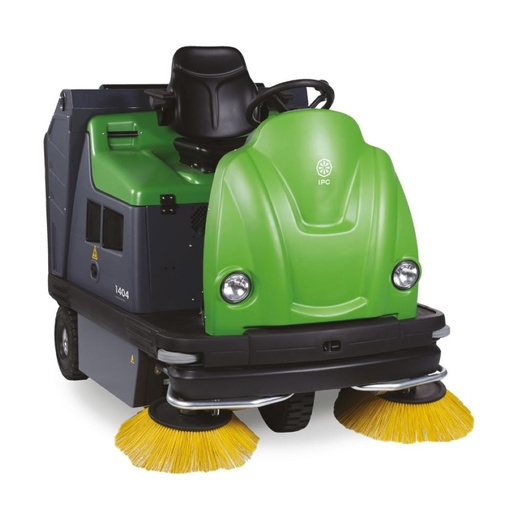 [120114] IPC 1404 Battery-Powered Ride-On Sweeper – Industrial Cleaning Machine (Two Brushes, 57 Inch, 150L)