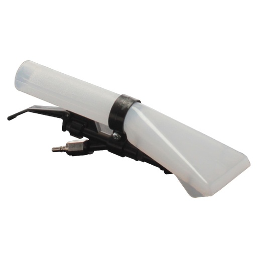 [110222] كفة مكنسة شفط شامبو كاملة بالوصلة بلاستيك زجاجي شفاف + بخاخة أسود