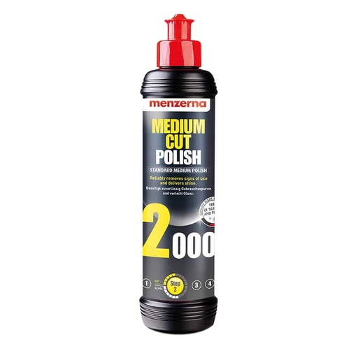 [130218] MENZERNA Medium Cut Polish 2000 - 250ml Classic Fine Abrasive Polish For The Removal Of Deep Scratches