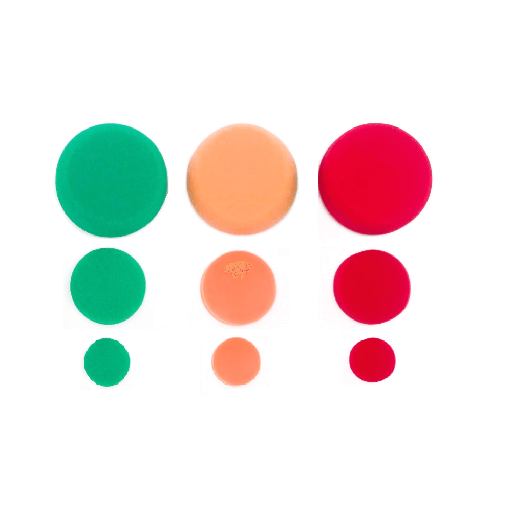 [130424] طقم سفنجة بافر 9 قطع مقاسات صغيرة 1 و 2 و 3 بوصة BR/SMALL PADS