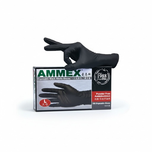 [130423] BROTHERS Black Vinyl Gloves Backet - Powder Free 100PCS