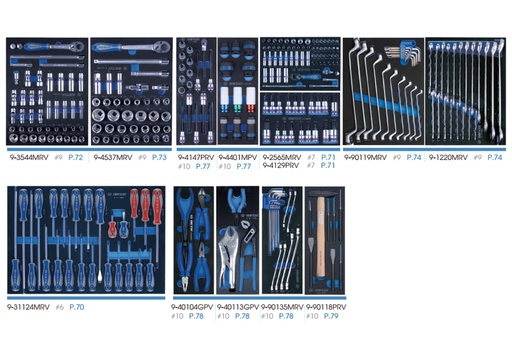[170225] KING TONY 934-010MRVD 286 PCS Tool Trolley Cart Set For 7 & 5 Drawers Trolley