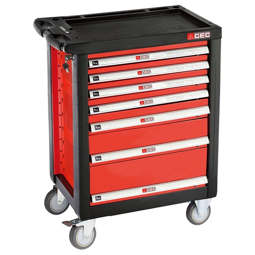 [17073] GEC 7 Professional Drawers Ball Bearing Tool Trolley Cart 235 PCS