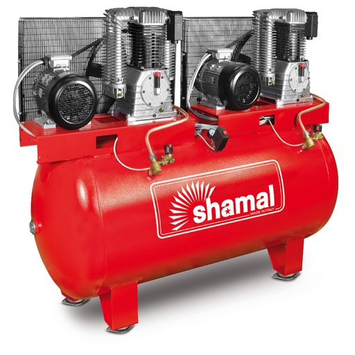 [PSACXX00024] SHAMAL K30/900 FT7,5+7,5 Belt Driven Air Compressor 11Bar 900Liter 7.5+7.5HP (380V)