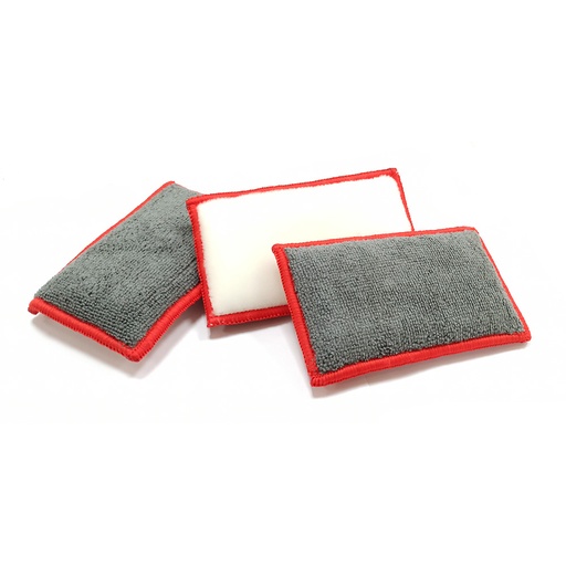 [1303432] طقم 3 قطع دبل فيس ميكروفيبر و شعر ابيض BR/Sponge Pad 2F