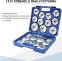 GEC DN-A1013 23PCS Aluminum Oil Filter Cap Wrench Set – Multi-Size for Asian & European Cars