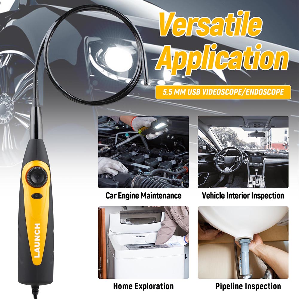 LAUNCH VSP-600 Inspection Camera Videoscope Borescope With 7mm USB For Viewing / Capturing Images Of Hard To Reach Areas