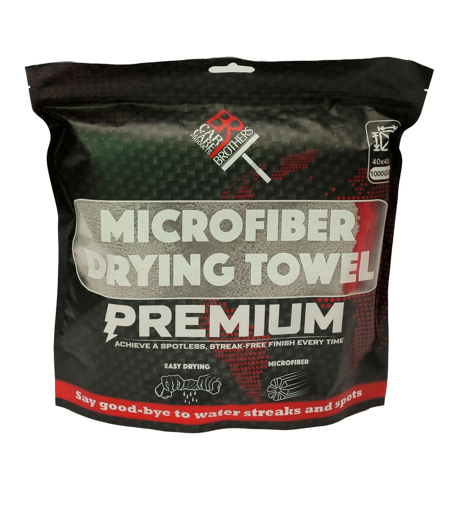 BROTHERS Double Face Super Plush Drying Microfiber Towel 40*40 cm فوطة ميكروفيبر برازرز دبل فاس رمادي*رمادي 40*40 BR-TOWEL/GREY 2F 40x40