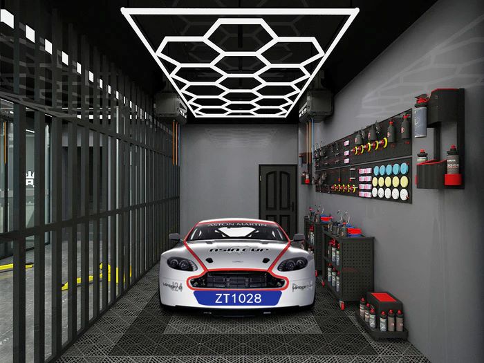 BROTHERS ZT6028 14PCs Hexagons Lighting System For Car Detailing & Washing Workshop / نظام اضاءة سقف سداسي (Hexagon) 14 خلية (اطار مستطيل) ماركة براذرز - موديل ZT6028