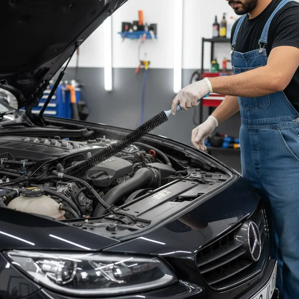 BROTHERS Engine Flexible Cleaning Brush فرش برازرز طويل مرنة ديل قطة بيد زرقاء لتنظيف الموتور BR/CAT TAIL BRUSH