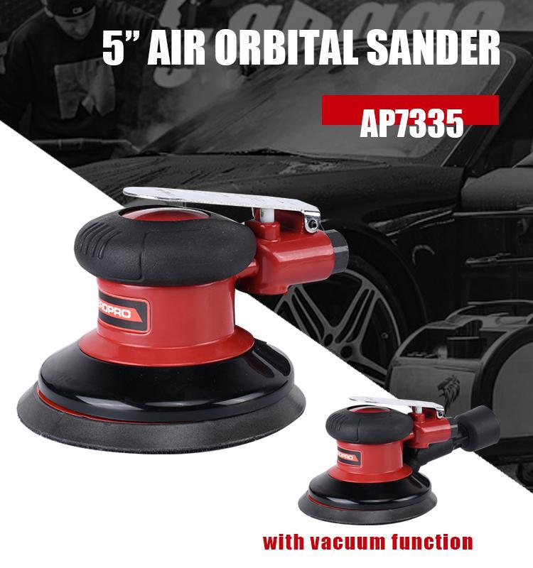 AEROPRO 7335 Air Orbital Sander With Vacuum Function 5 Inch 12000Rpm