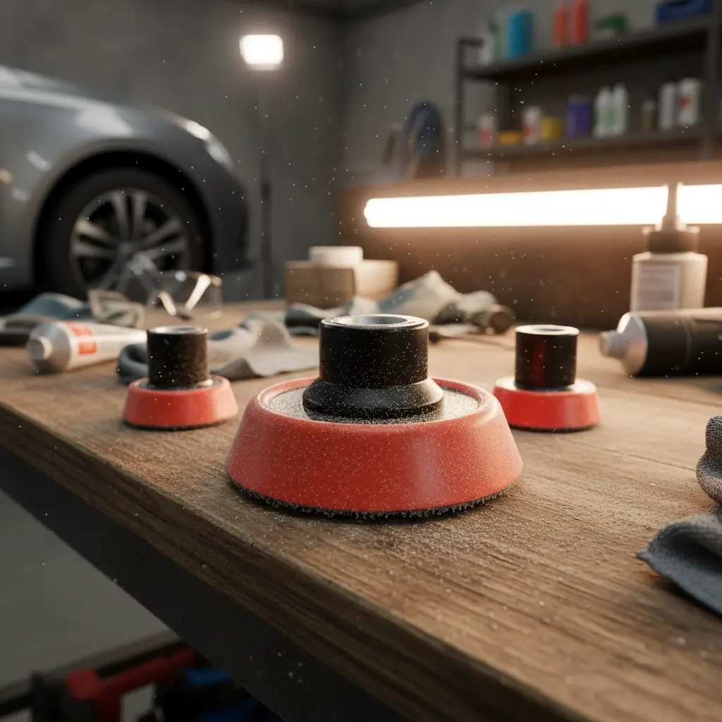 BROTHERS 3 Size For Rotary Polisher Backing Plate Set 3-2-1 Inch طقم قاعدة تثبيت (طاقية) 3 قطع + اسكوتش (1 + 2 + 3 بوصة) BR/1 بوصة,2 بوصة,3 بوصة Back-Up