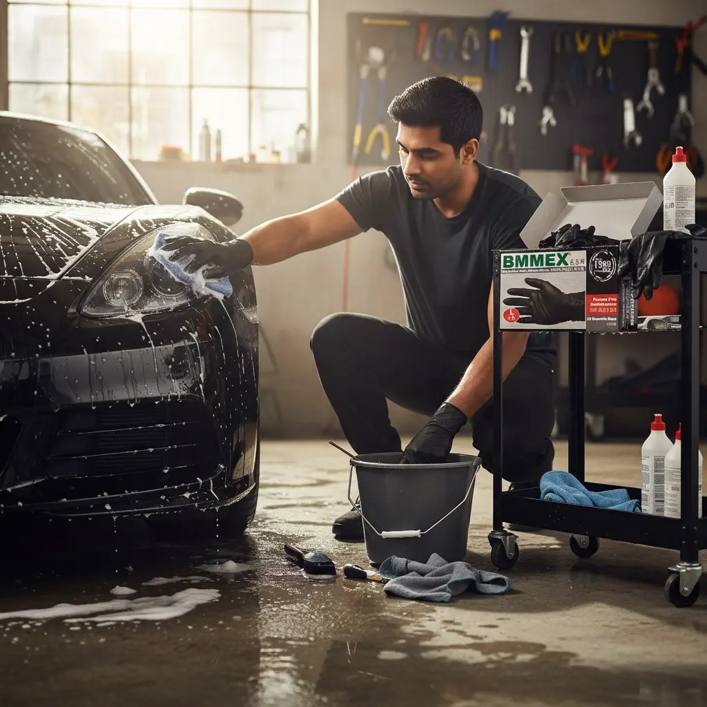 BROTHERS Black Vinyl Gloves Backet - Powder Free 100PCS علبة جوانتي غسيل برازرز لون اسود - 100 قطعة BR/DISPOSABLE GOLVES