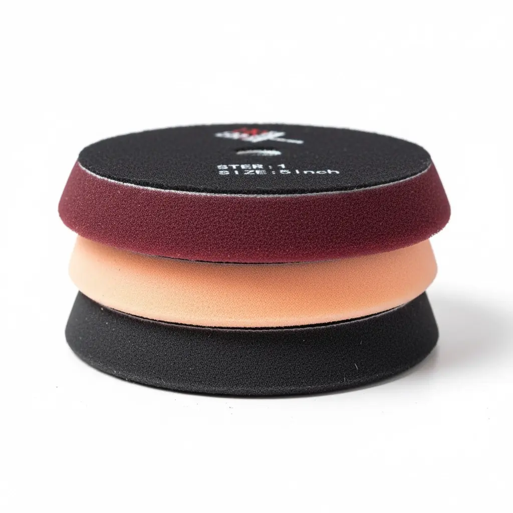 BROTHERS 3 Step Dual Action Foam Buffing Polishing Pads Set 5 Inch (Heavy/Medium/Finish) طقم سفنجات بافر 5 بوصة 3 قطع برازرز جميع مستويات الخشونة خاصة صاروخ التلميع الدول اكشن