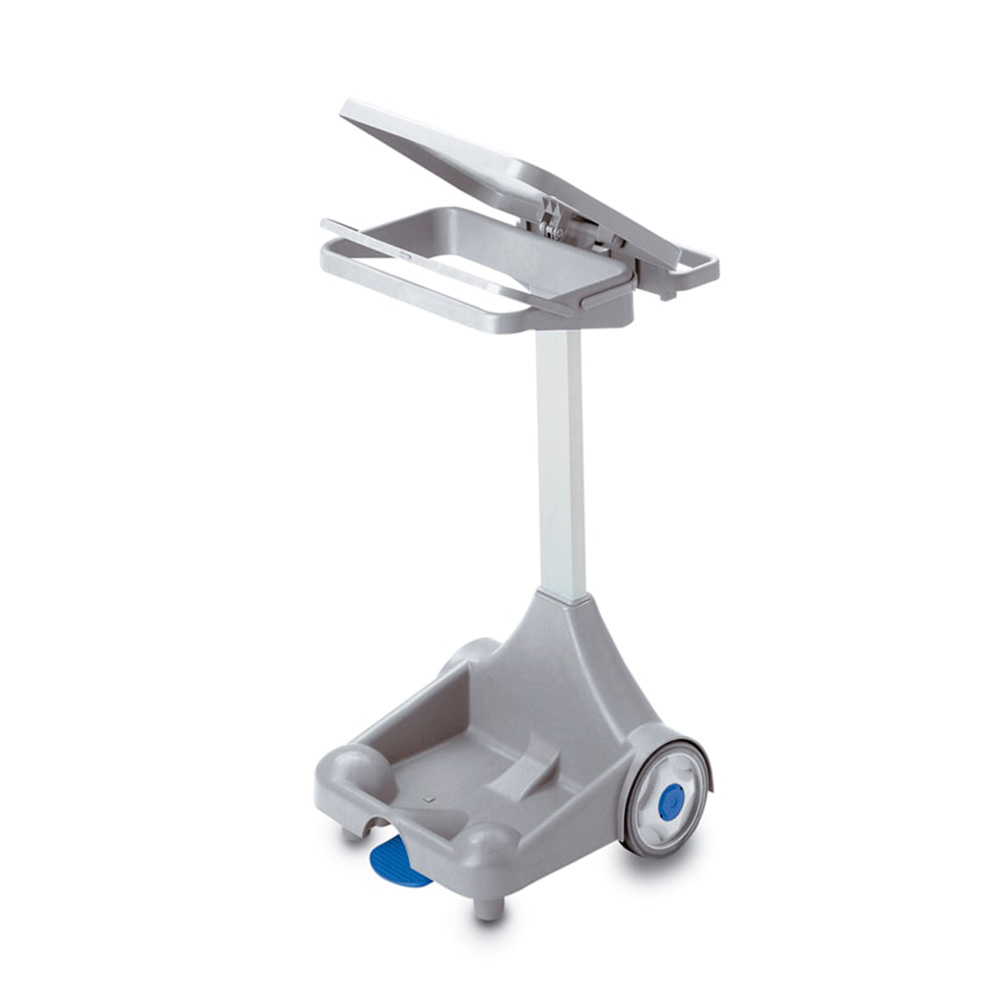 ترولي نفايات (سلة مهملات) ماركة اي بي سي ايطالي 120 لتر بالبدال والغطاء - رمادي