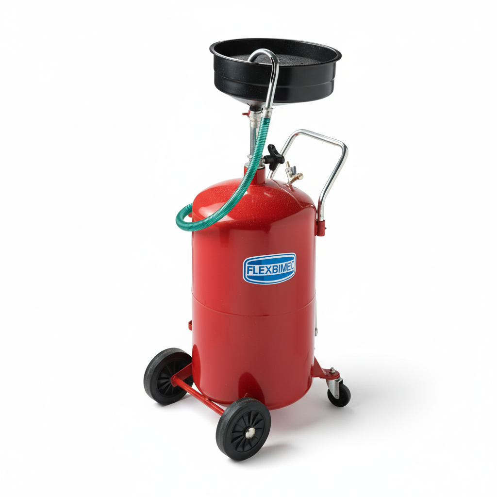 FLEXBIMEC 3179 Pneumatic Mobile Waste Oil Gravity Drainer 80L