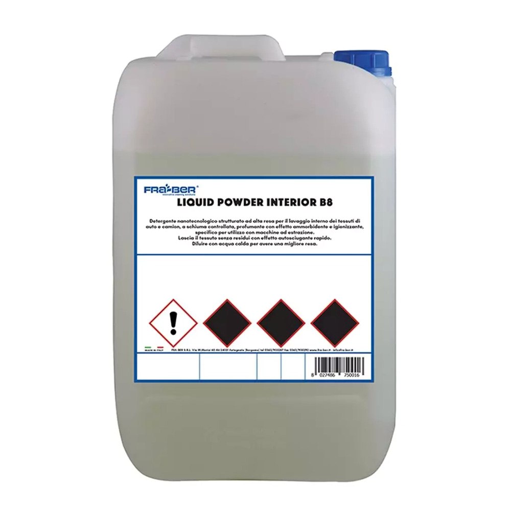FRA-BER Liquid Powder B8: 5L Professional Nano-Tech Fabric & Upholstery Cleaner - 1:50 Concentrate
