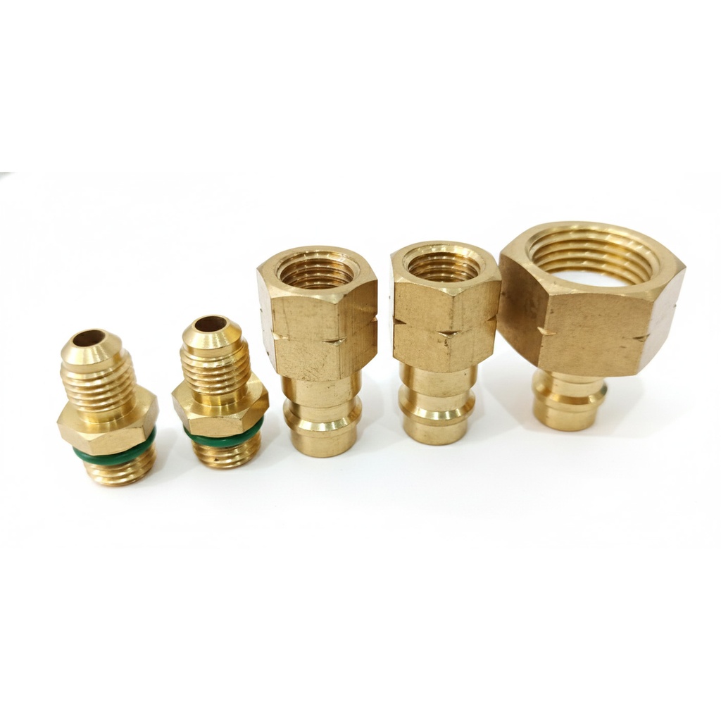 GEC Premium Brass A/C Refrigerant Adapter Kit