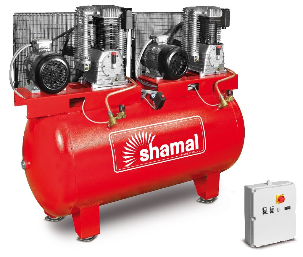 SHAMAL K50/900 FT10+10 Belt Driven Air Compressor 11Bar 900Liter 10+10HP (380V)