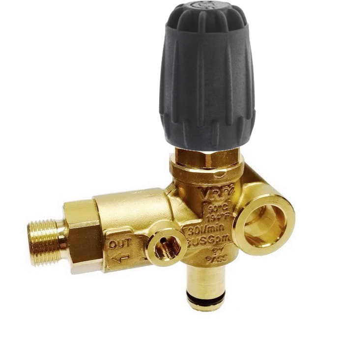 MV VRF2 Brass Unloader Valve By-pass With Knob 220Bar 30L/Min (3/8 Inch)