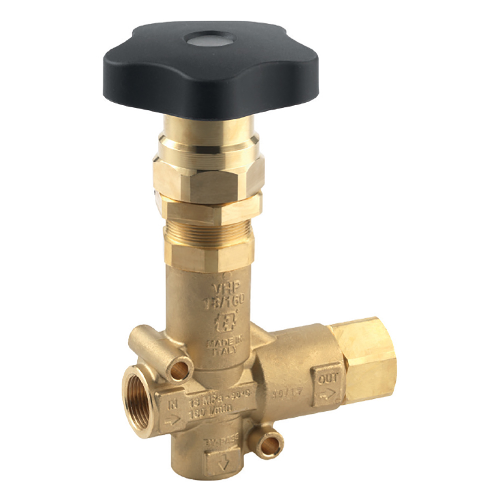 MV VHP18/160 Brass Unloader Valve By-pass With Knob 180Bar 160L/Min (3/4 Inch)