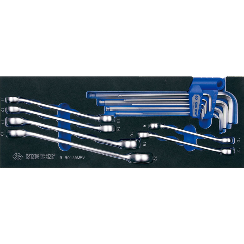 KING TONY 9-90135MRV 15 PCS Flare Nut Wrench & Hex Key Set