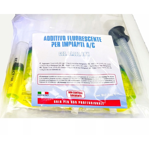 [803810] حقن اظهار الاشعة الفوق بنفسجية للكشف عن تسريب التكييف خاص بالمصباح SPIN/UV TORCH REFILLS 9*7.5ml