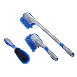 [13049] طقم فرش برازرز 3 قطع لون ازرق لتنظيف جميع اجزاء السيارة BR/TYRE BRUSH 3PCS SET