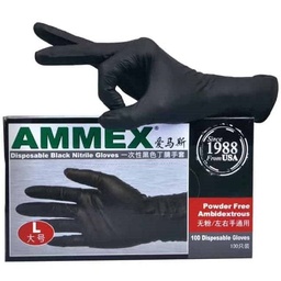 [130423] BROTHERS Black Vinyl Gloves Backet - Powder Free 100PCS