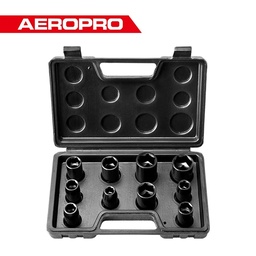 [170161] AEROPRO AP7006 10 PCS Shallow Impact Wrench Sockets 11-24mm